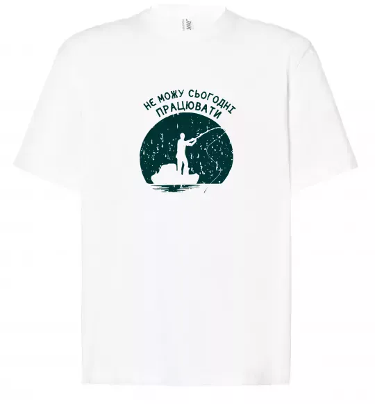 Футболка Оверсайз Не можу сьогодні працювати Білий фото