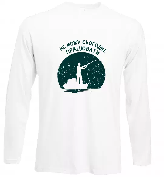 Лонгслів Не можу сьогодні працювати Білий фото