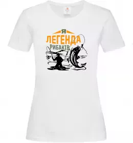 Жіноча футболка Легенда рибаків Білий фото