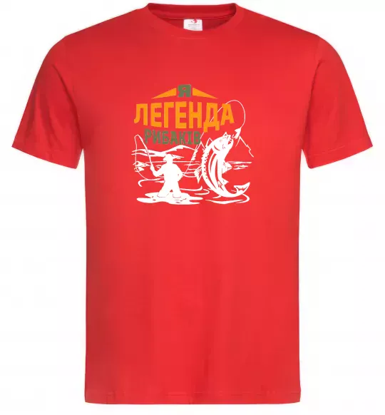 Чоловіча футболка Легенда рибаків Червоний фото