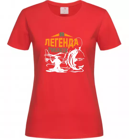 Женская футболка Легенда рибаків Красный фото