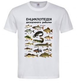 Чоловіча футболка Енциклопедія рибалки Білий фото