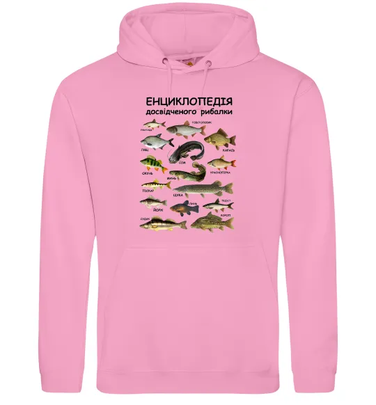 Женская толстовка (худи) Енциклопедія рибалки Розовый фото