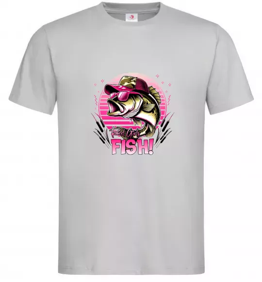 Чоловіча футболка Girls fish Сірий фото