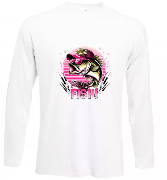 Лонгслив Girls fish Белый фото