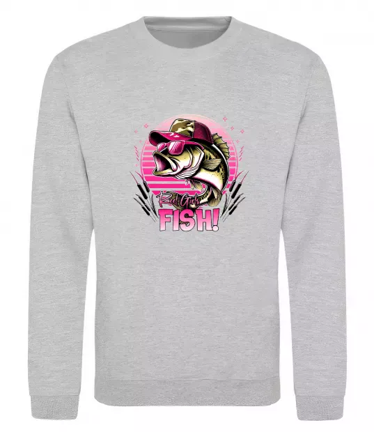 Світшот Girls fish Сірий меланж фото