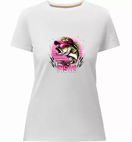 Жіноча преміум футболка Girls fish Білий фото