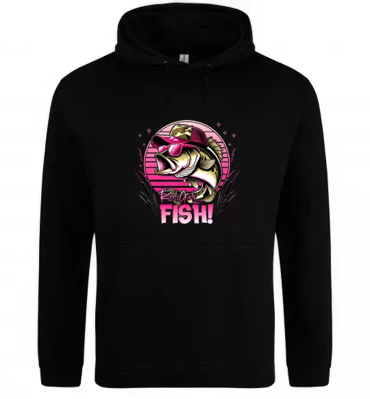 Женская толстовка (худи) Girls fish Черный фото