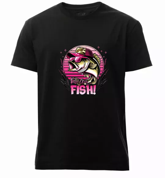 Чоловіча преміум футболка Girls fish Чорний фото