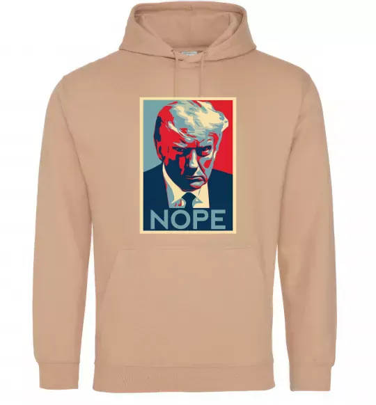 Мужская толстовка (худи) Trump Nope Песочный фото