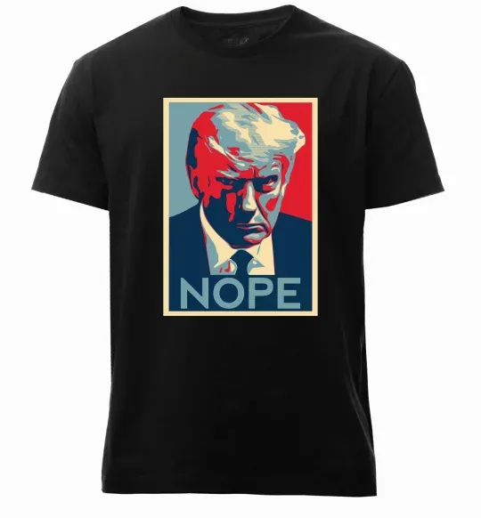 Чоловіча преміум футболка Trump Nope Чорний фото