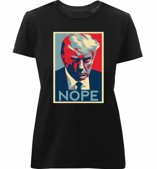 Женская премиум футболка Trump Nope Черный фото