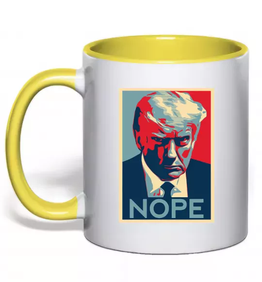 Чашка с цветной ручкой Trump Nope Солнечно желтый фото