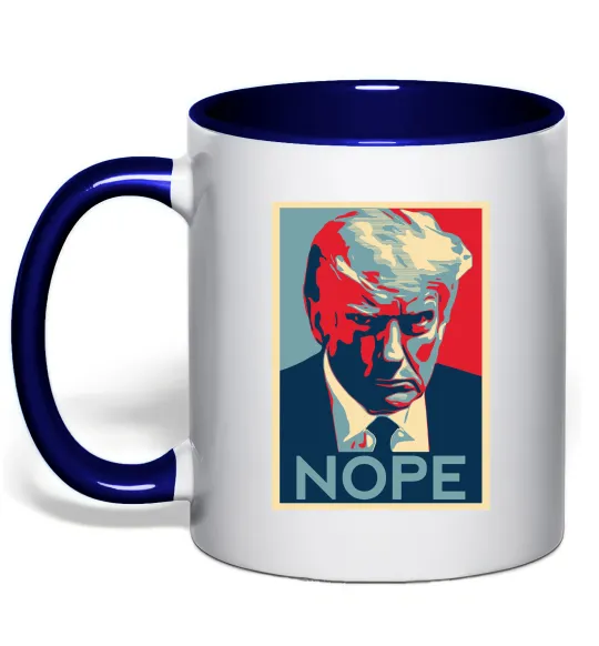 Чашка с цветной ручкой Trump Nope Глубокий темно-синий фото