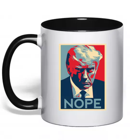 Чашка с цветной ручкой Trump Nope Черный фото