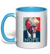 Чашка с цветной ручкой Trump Nope Голубой фото