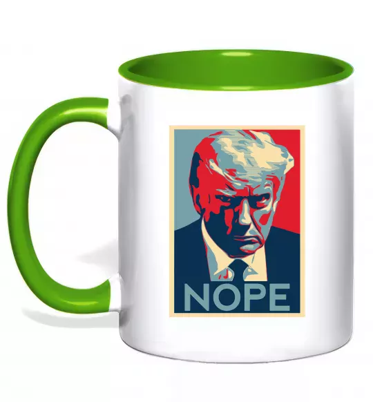 Чашка с цветной ручкой Trump Nope Зеленый фото
