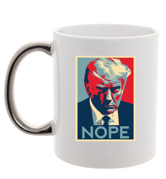 Чашка с цветной ручкой Trump Nope Серебро фото