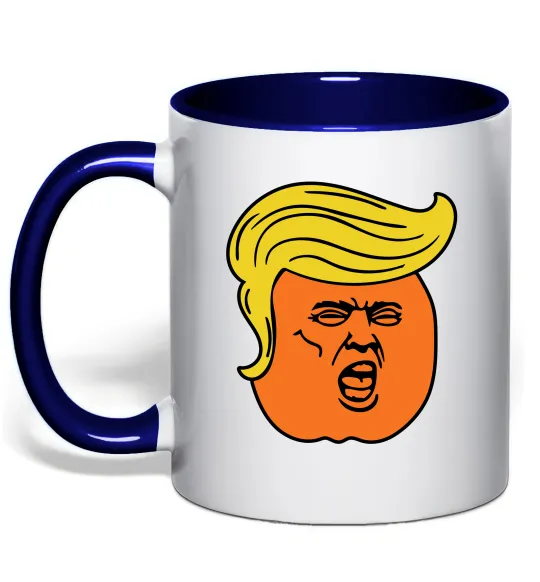Чашка з кольоровою ручкою Orange Trump Глибокий темно-синій фото