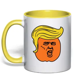 Чашка з кольоровою ручкою Make russia small again? Чорний фото