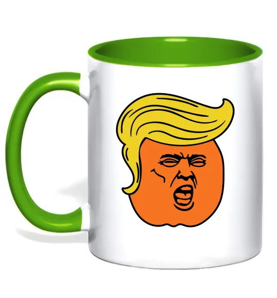 Чашка з кольоровою ручкою Orange Trump Лаймовий фото