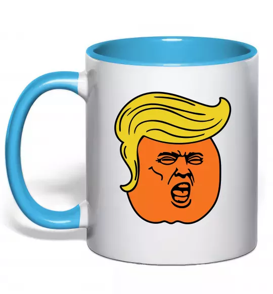 Чашка з кольоровою ручкою Orange Trump Блакитний фото