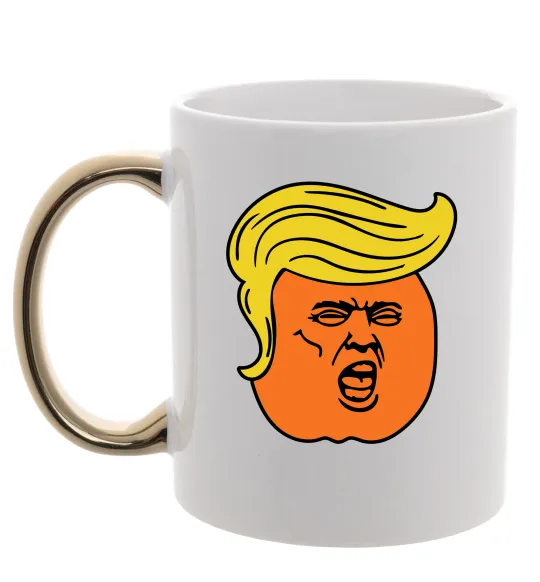 Чашка з кольоровою ручкою Orange Trump Золото фото