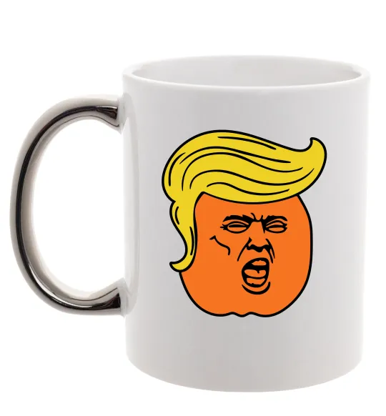 Чашка з кольоровою ручкою Orange Trump Срібло фото