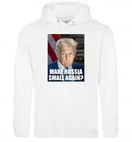 Чоловіча толстовка (худі) Make russia small? Трамп Білий фото