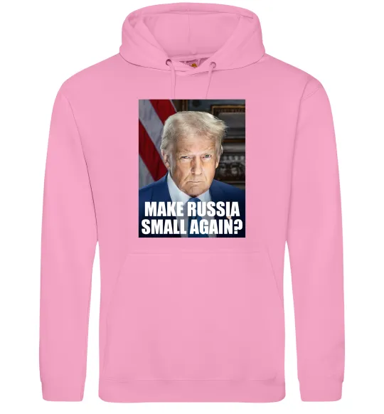 Женская толстовка (худи) Make russia small? Трамп Розовый фото