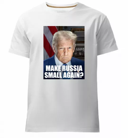 Чоловіча преміум футболка Make russia small? Трамп Білий фото