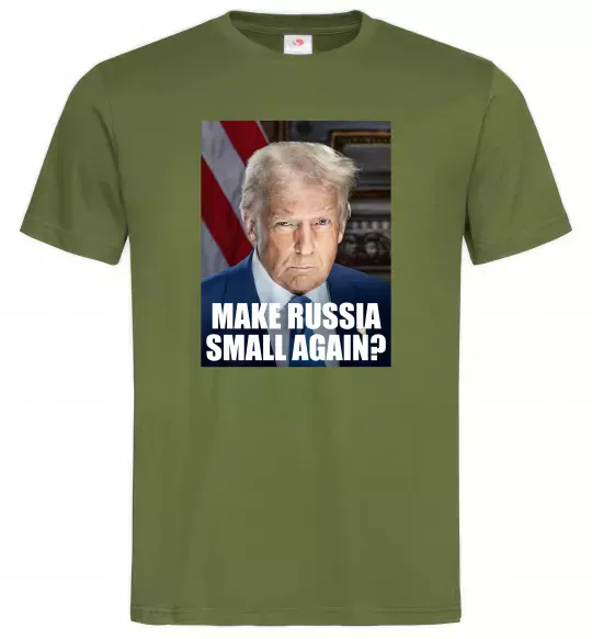 Чоловіча футболка Make russia small? Трамп Оливковий фото