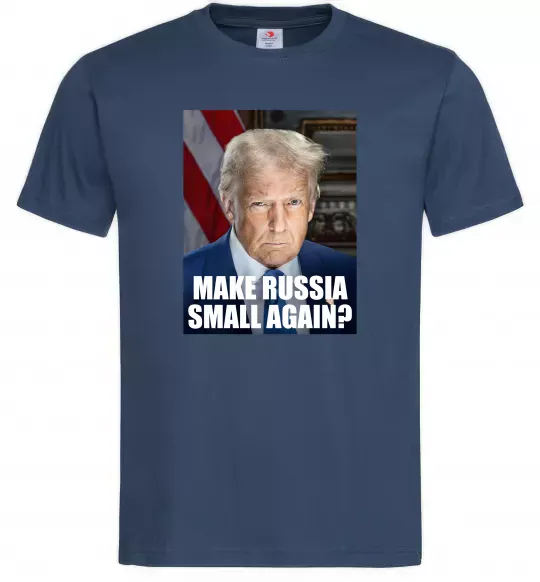 Чоловіча футболка Make russia small? Трамп Темно-синій фото