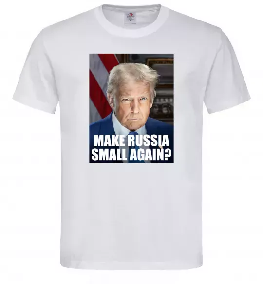Чоловіча футболка Make russia small? Трамп Білий фото