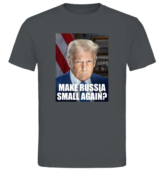 Чоловіча футболка Make russia small? Трамп Графіт фото