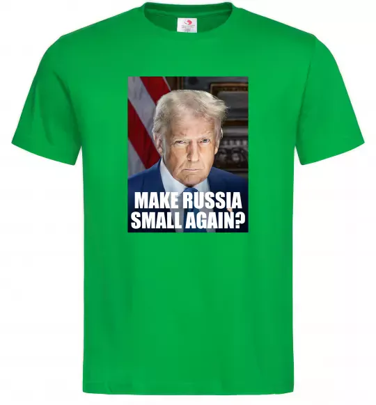 Чоловіча футболка Make russia small? Трамп Зелений фото