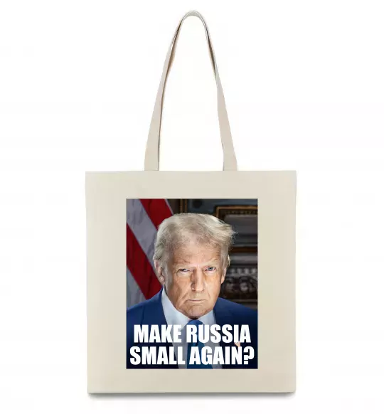 Еко-сумка Make russia small? Трамп Бежевий фото