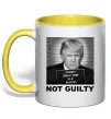 Чашка с цветной ручкой Donald Trump Not guilty Солнечно желтый фото