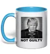 Чашка с цветной ручкой Donald Trump Not guilty Голубой фото