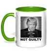 Чашка с цветной ручкой Donald Trump Not guilty Зеленый фото
