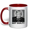 Чашка с цветной ручкой Donald Trump Not guilty Красный фото