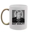 Чашка с цветной ручкой Donald Trump Not guilty Золото фото