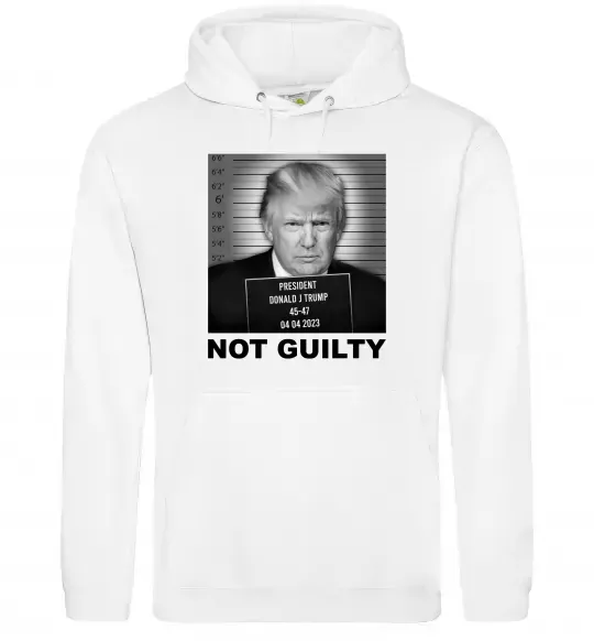 Мужская толстовка (худи) Donald Trump Not guilty Белый фото