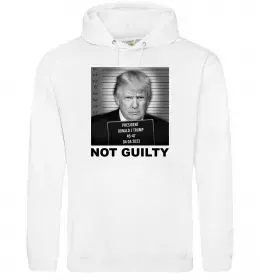 Чоловіча толстовка (худі) Donald Trump Not guilty Білий фото