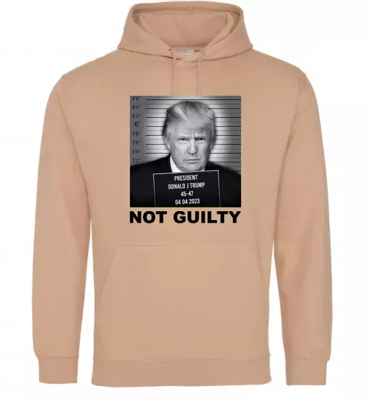 Мужская толстовка (худи) Donald Trump Not guilty Песочный фото