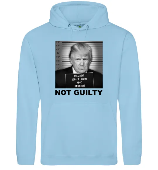 Чоловіча толстовка (худі) Donald Trump Not guilty Блакитний фото