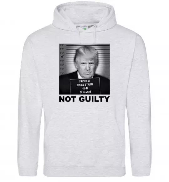 Женская толстовка (худи) Donald Trump Not guilty Серый меланж фото