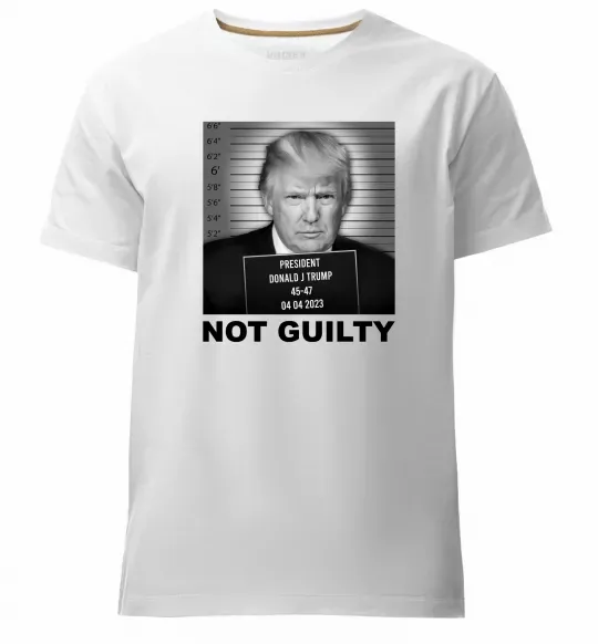 Чоловіча преміум футболка Donald Trump Not guilty Білий фото