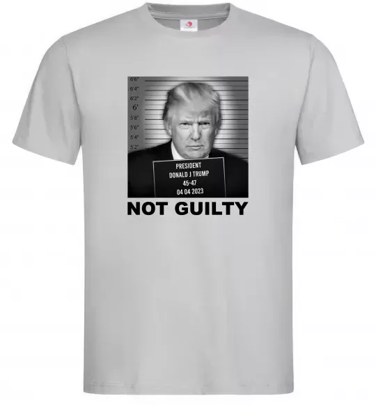 Чоловіча футболка Donald Trump Not guilty Сірий фото