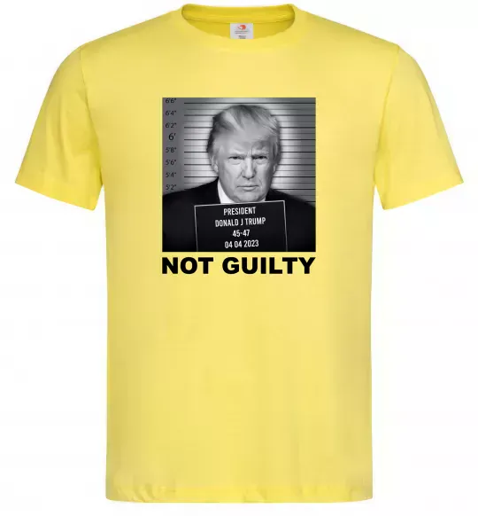 Чоловіча футболка Donald Trump Not guilty Лимонний фото